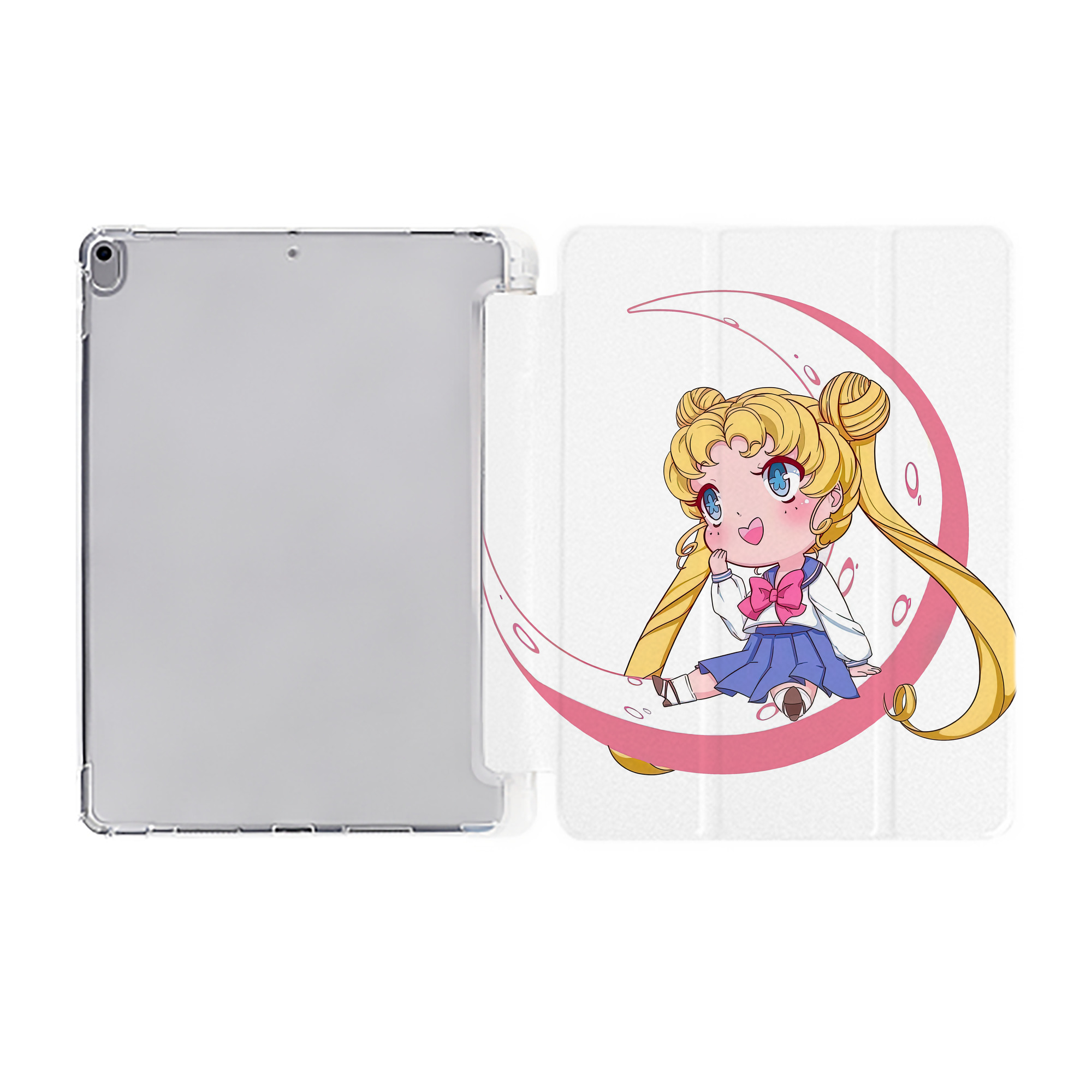 （画像用） 美少女戦士セーラームーン 愛野 美奈子 あいの みなこ Sailor Moon Aino Minako IPad ケース ペン収納付き 三つ折りスタンド PUレザー×シリコン 対応機種9.5/10.5/10.9インチ